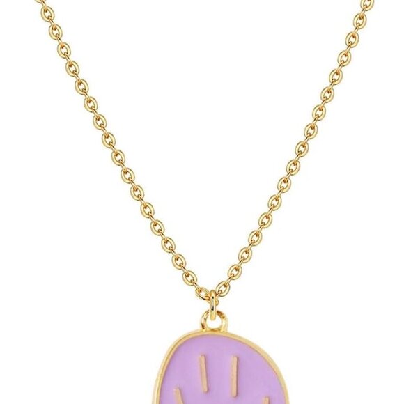 Colorful Smile Pendant Necklace, Christmas Smile Gifts,14K Gold Plated Chain Nec - Picture 1 of 6